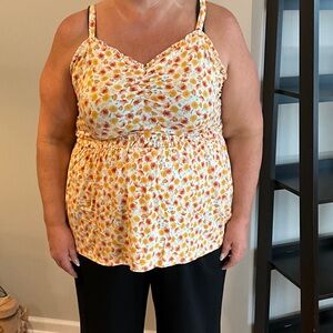 Torrid Orange and Yellow Floral Camisole